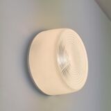 Ceiling lamp or wall lamp Holophane white opaline glass 1970 diameter 30cm
