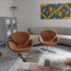 Pair Arne Jacobsen Swan chairs by Fritz Hansen