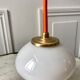 Pair of suspensions tulips in opaline orange gradient orange thread 70s