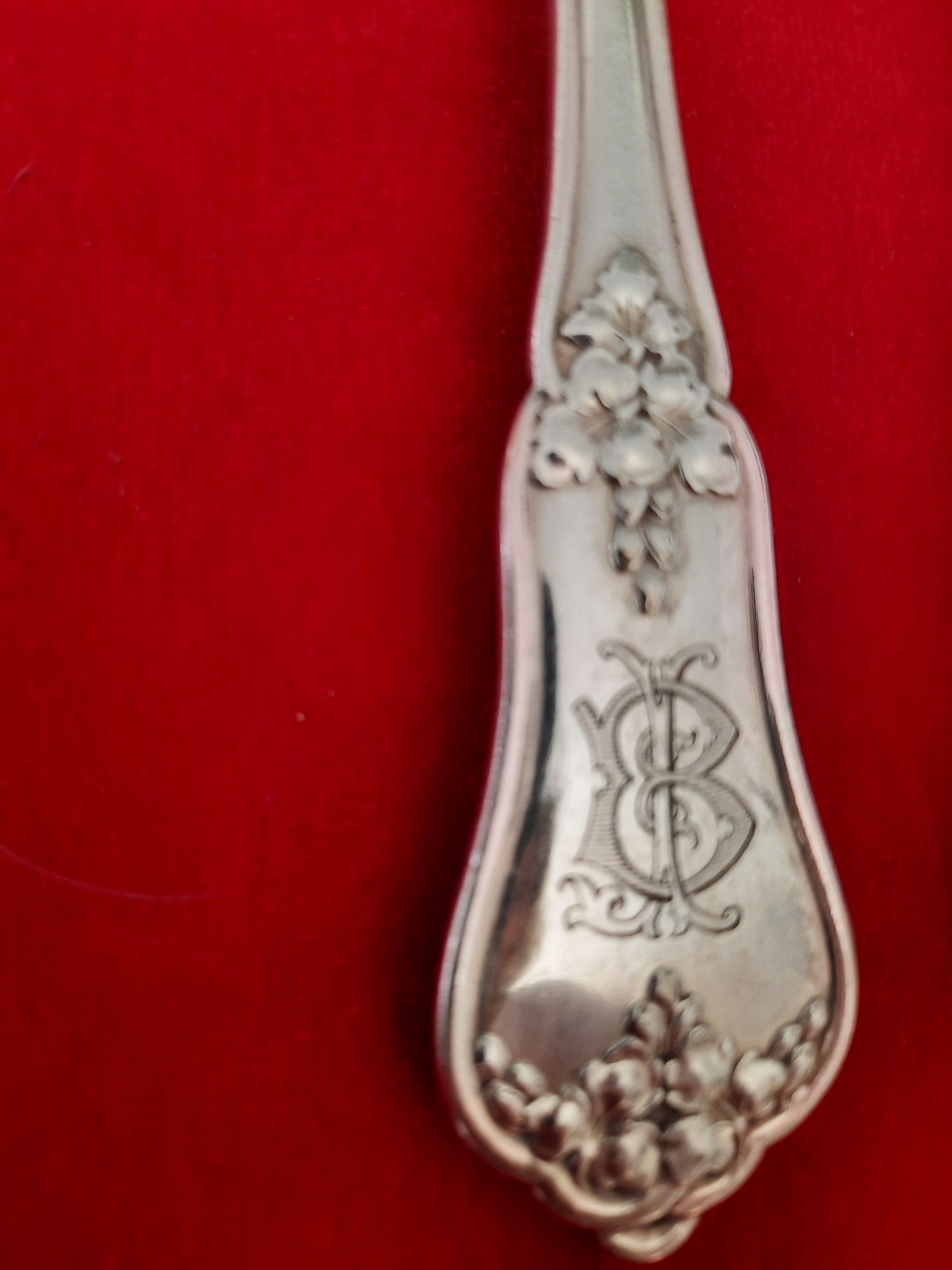 Antique silver-plated monogrammed cutlery set