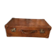 Vintage suitcase in indoor leather light khaki fabric