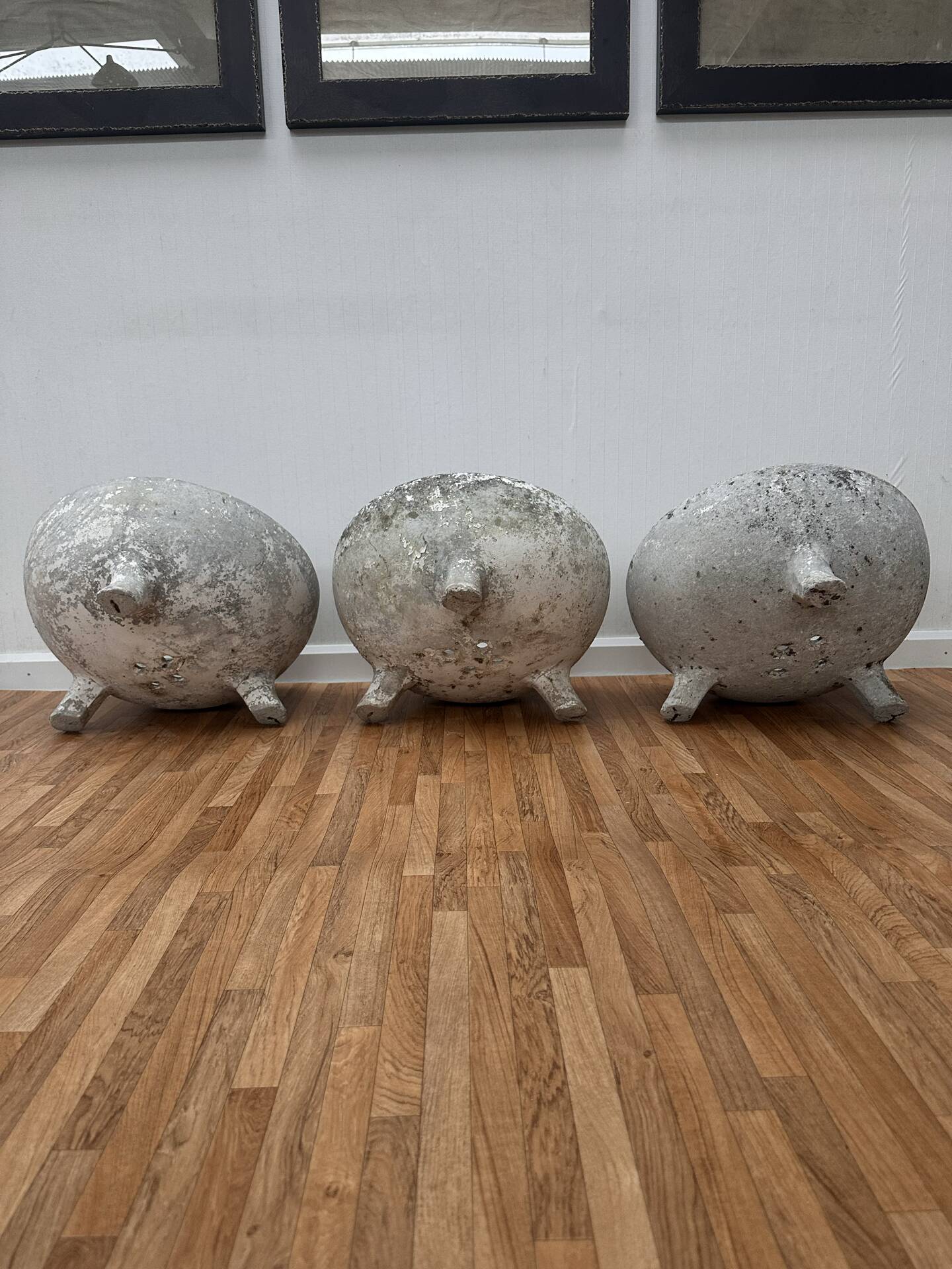 Set of 3 planters Demi-Chaudron, Willy Guhl, Switzerland - 1950/70