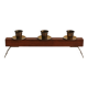 1960s Sculptural Wooden & Brass Candleholder