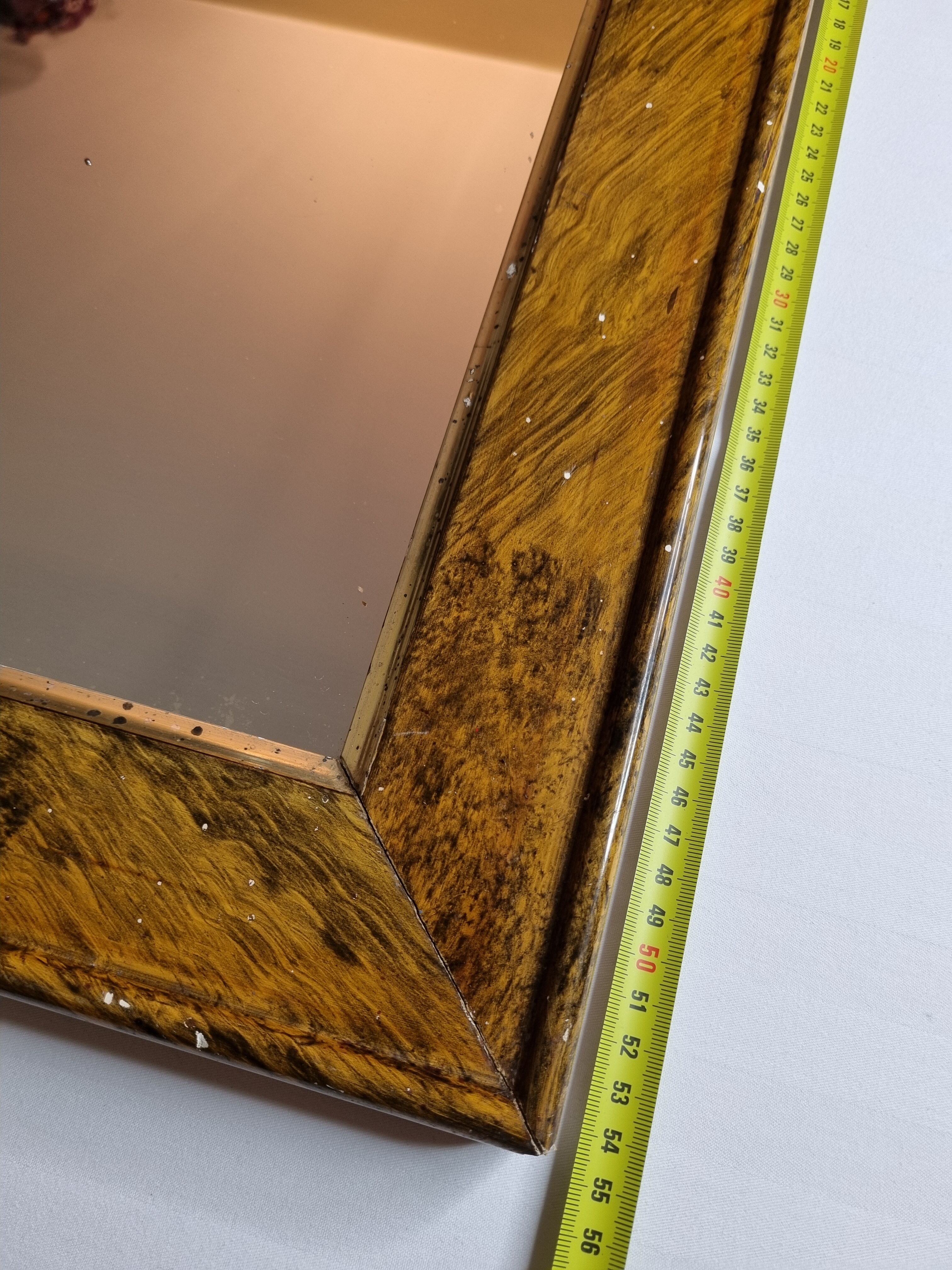 Old rectangular mirror, patinated, 1900, 55 cm