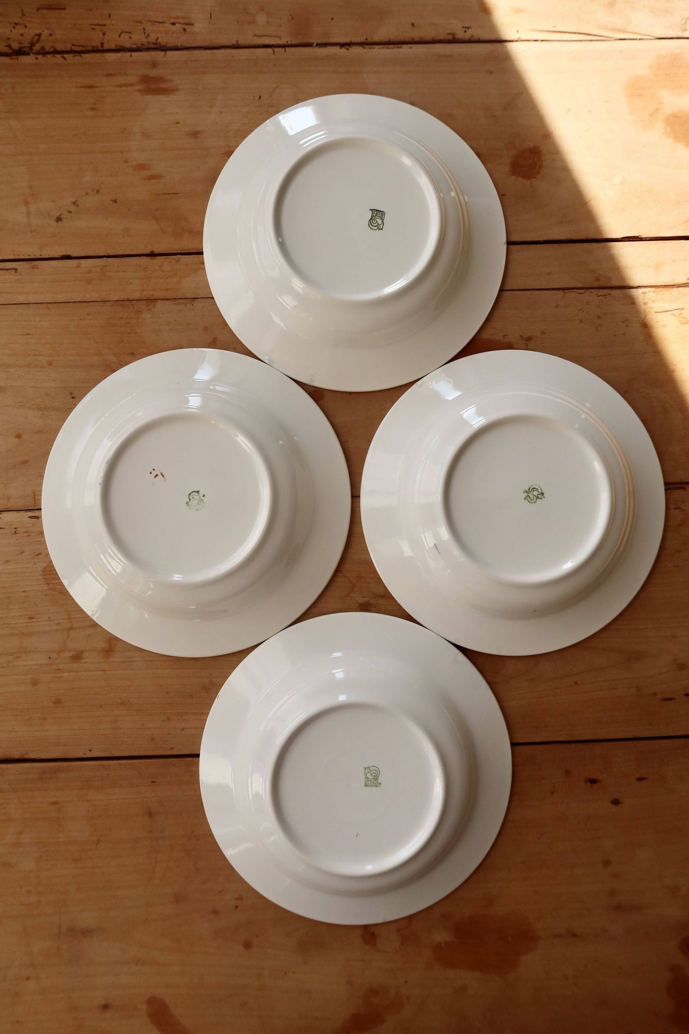 4 assiettes creuses vintage dépareillées faïence - Lot Camilla