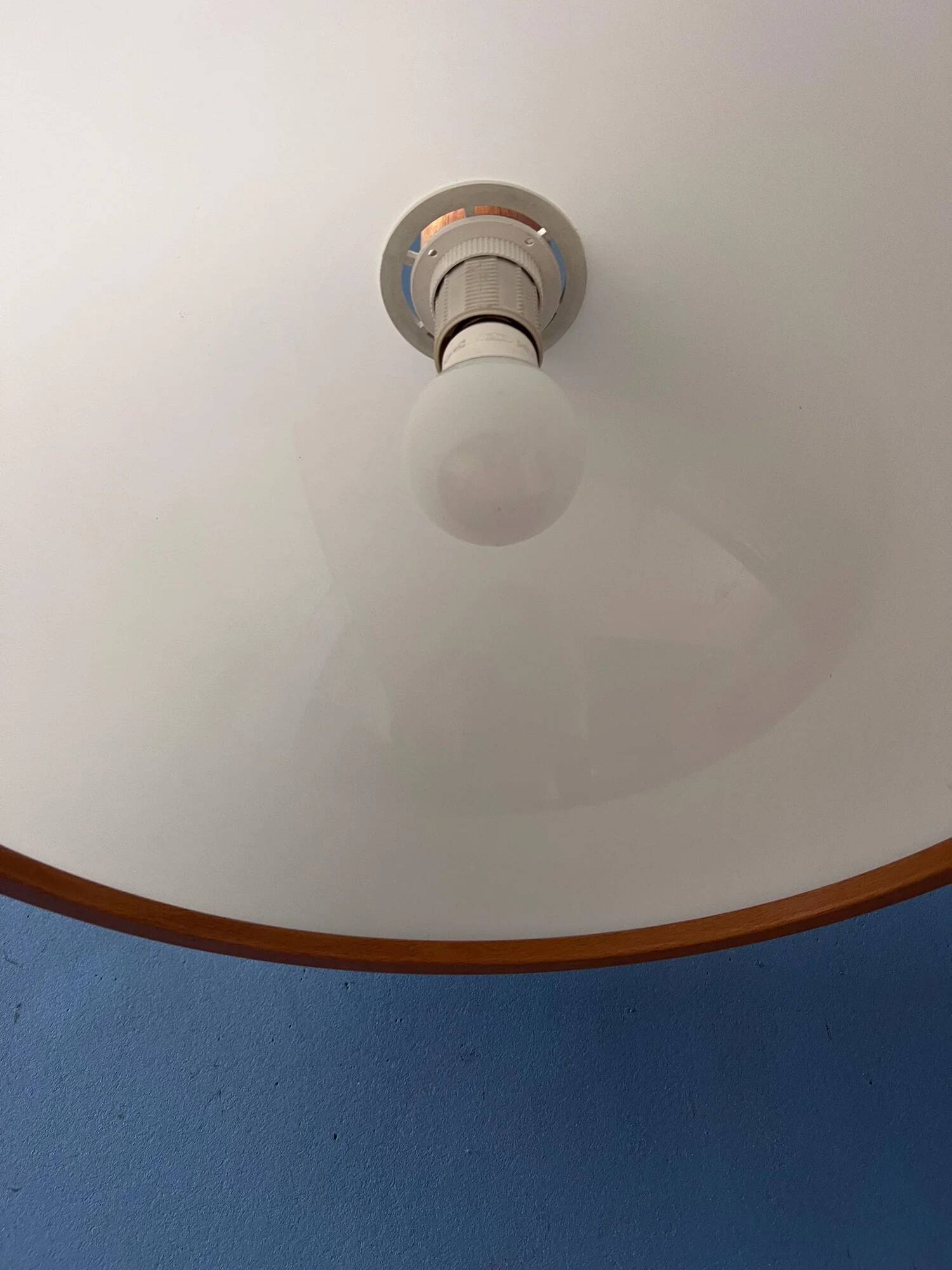 Vintage white wooden Steinhauer pendant lamp, plexiglass suspension light