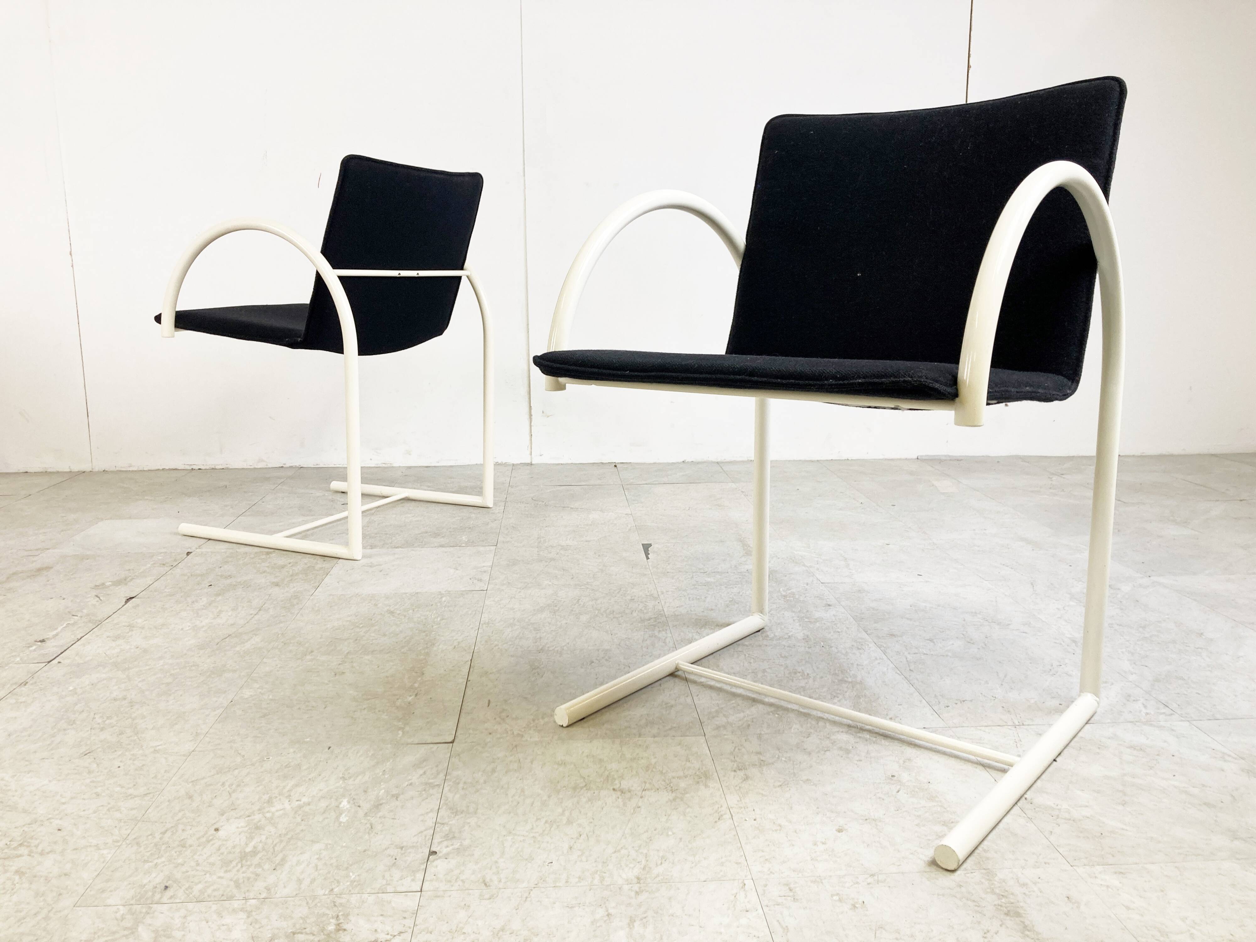 Postmodern cirkel dining chairs by Metaform, 1980s, Set of 6