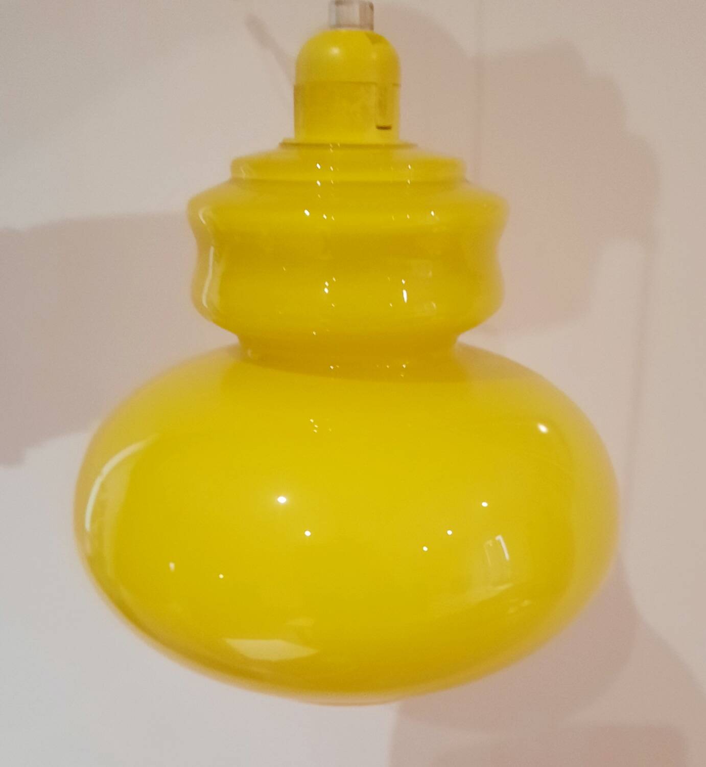 Vintage yellow glass pendant light