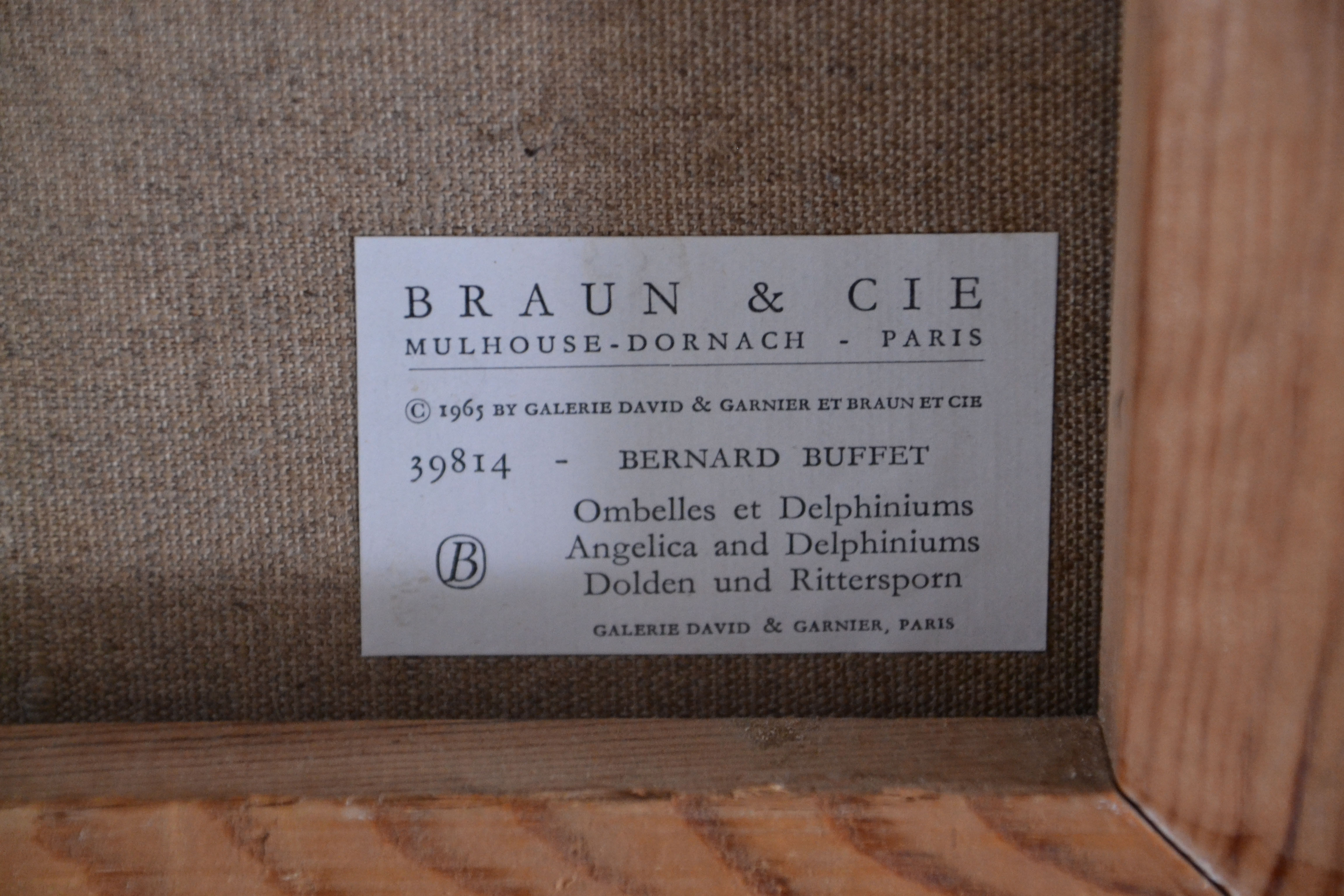 Héliogravure de Bernard Buffet edition Braun & Cie 1965