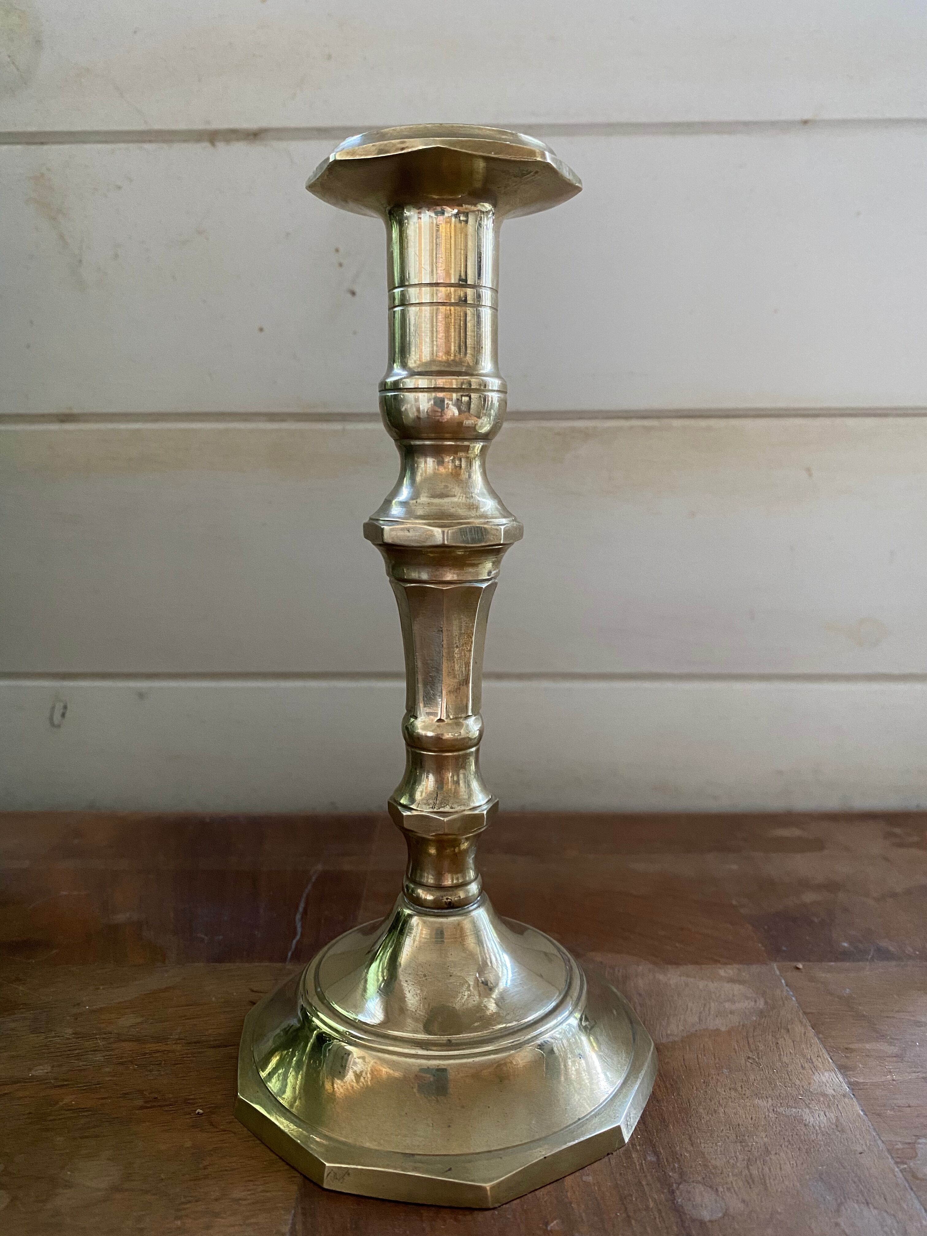 Antique brass candle holder