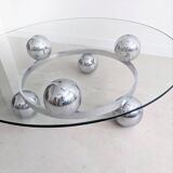 Chrome & Glass Sputnik Coffee Table 1960's