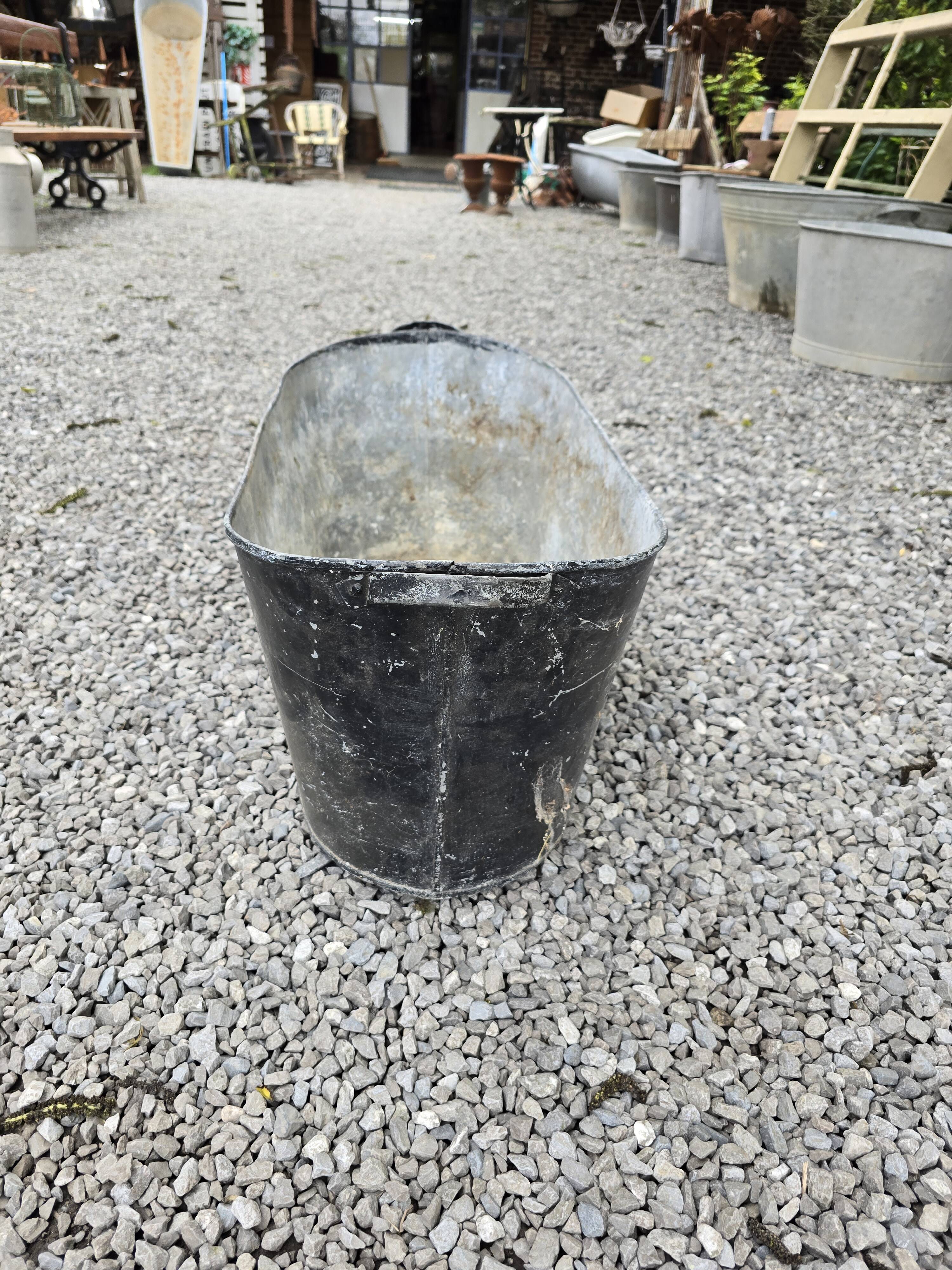 Old zinc bathtub