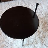 Folding black metal coffee tables with handle, 80s