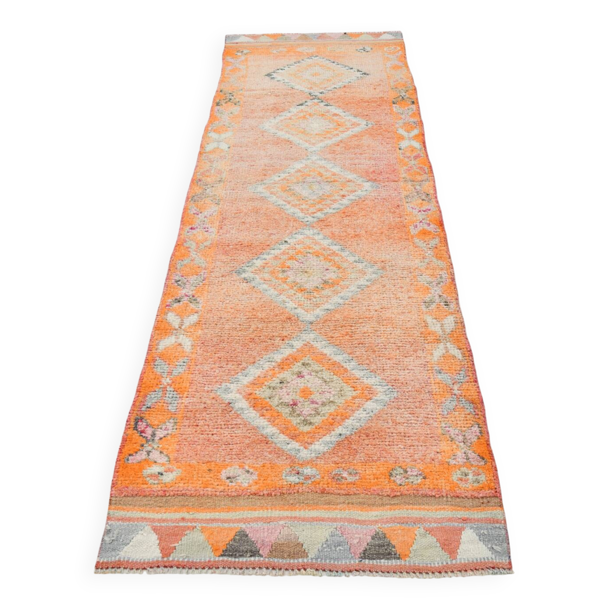 3x11 Pale Orange Turkish Vintage Runner, 86x327