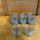Service liqueur style mategot metal grey support + 8 bibendum glasses d