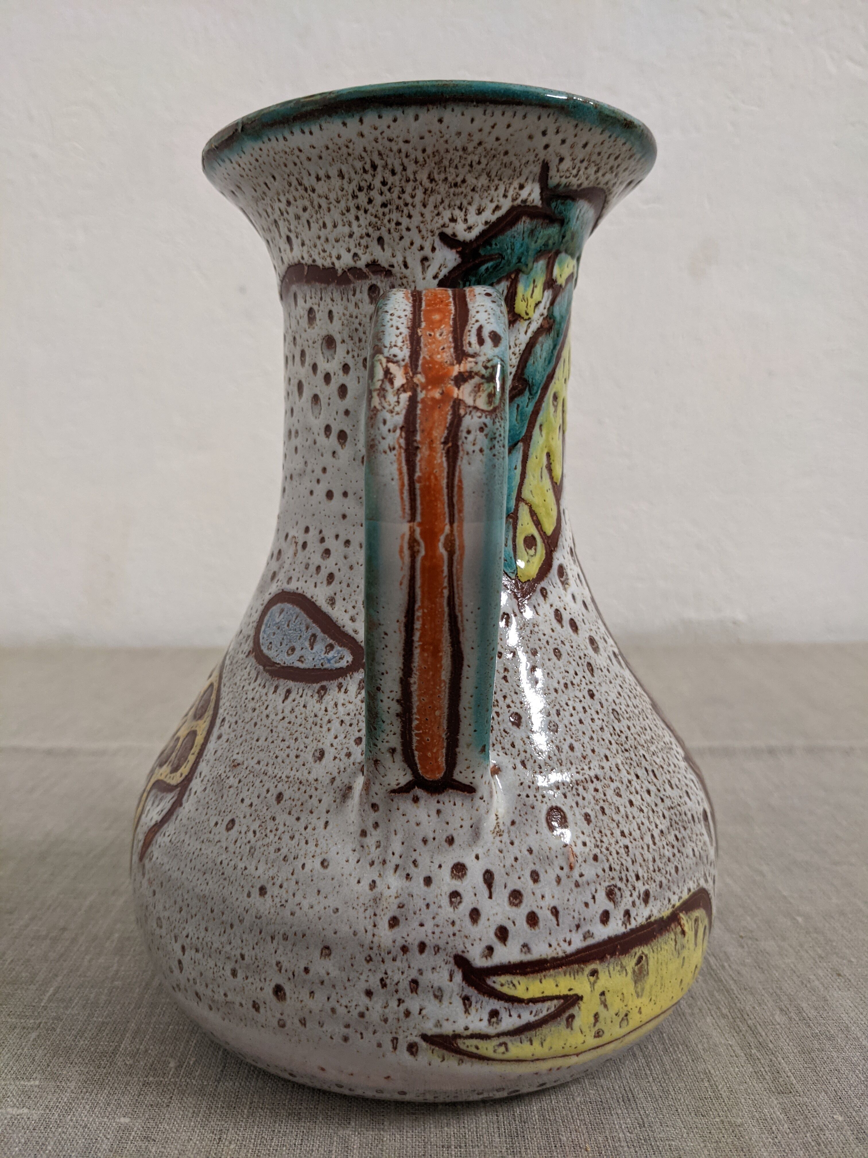 Zoomorphic ceramic vase Vallauris 50s