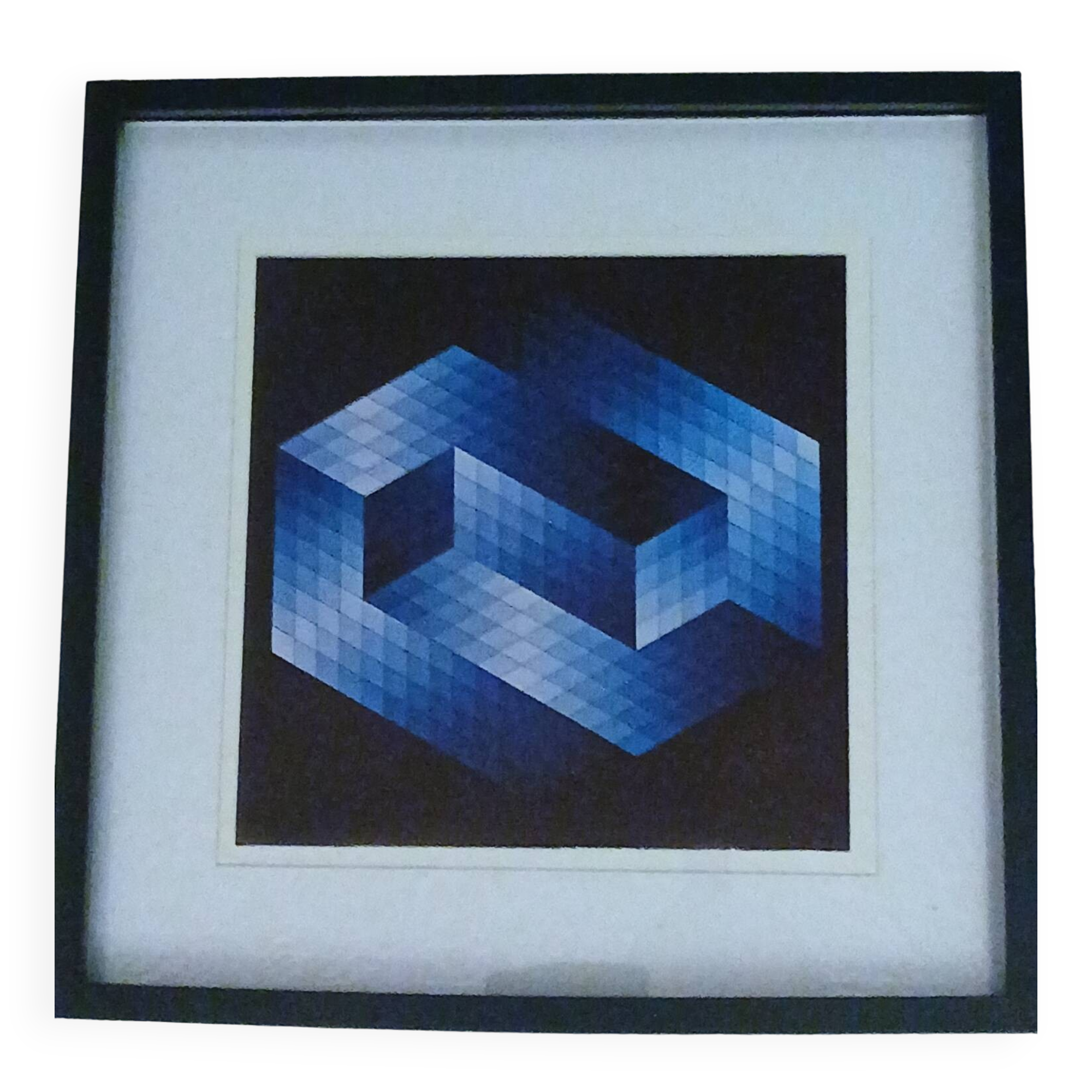 Tableau vintage Art Optique - Victor Vasarely