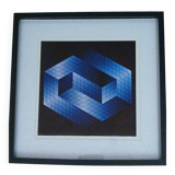 Tableau vintage Art Optique - Victor Vasarely