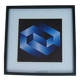 Tableau Vintage Art Optique - Victor Vasarely - Frame 40x40cm