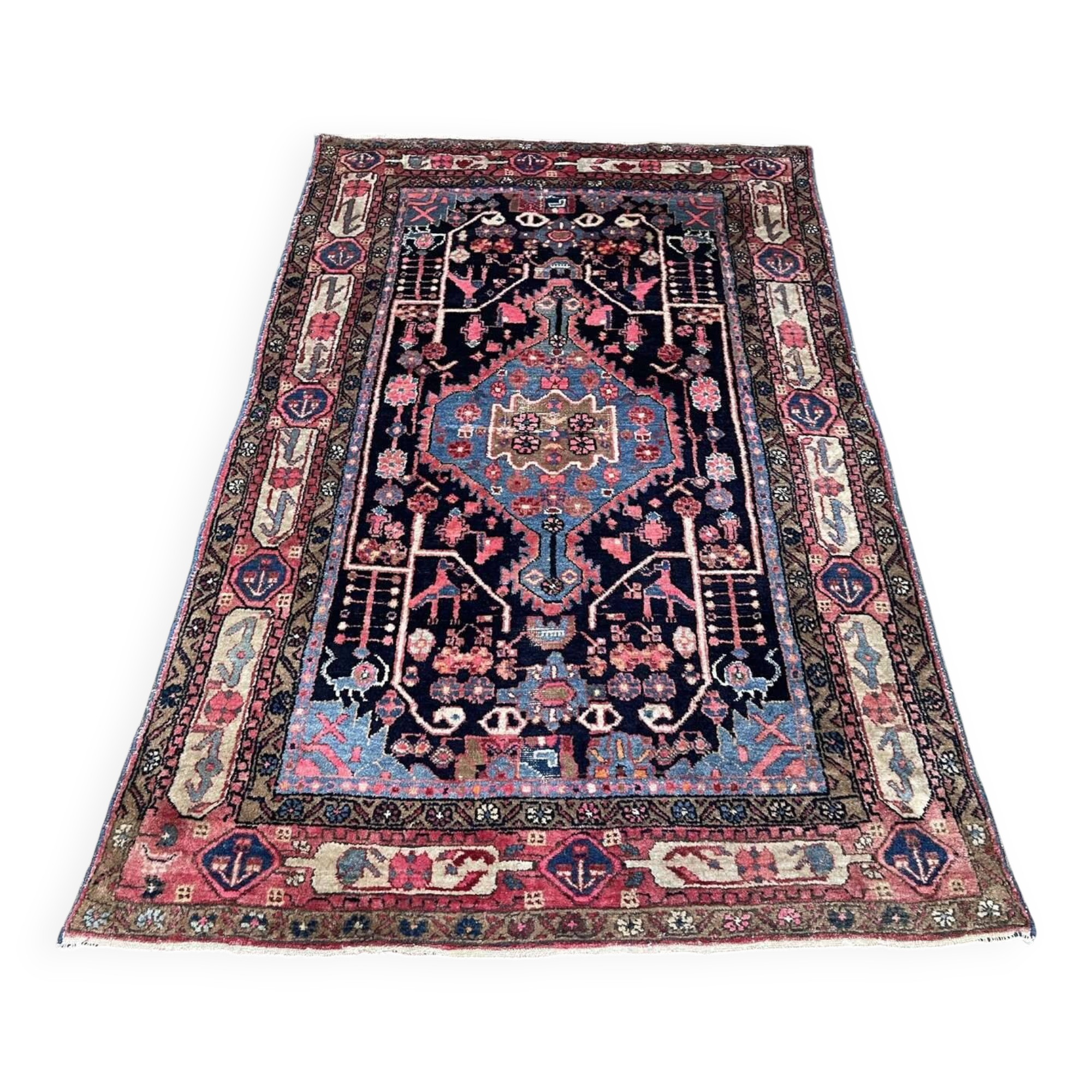 Handmade wool Iranian carpet - 2.27m x 1.37m
