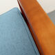 1960s 2-seater sofa in cherrywood middle blue, Wilhelm Knoll