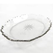 Biedermeier dish, transparent crystal, Czech Republic, 19th century