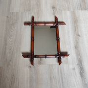Miroir bambou ancien vintage 50x42cm