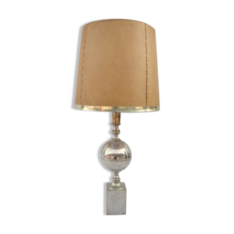 Grande lampe en laiton argenté des années 1960