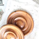 Natural turned wooden decorations from France x 2