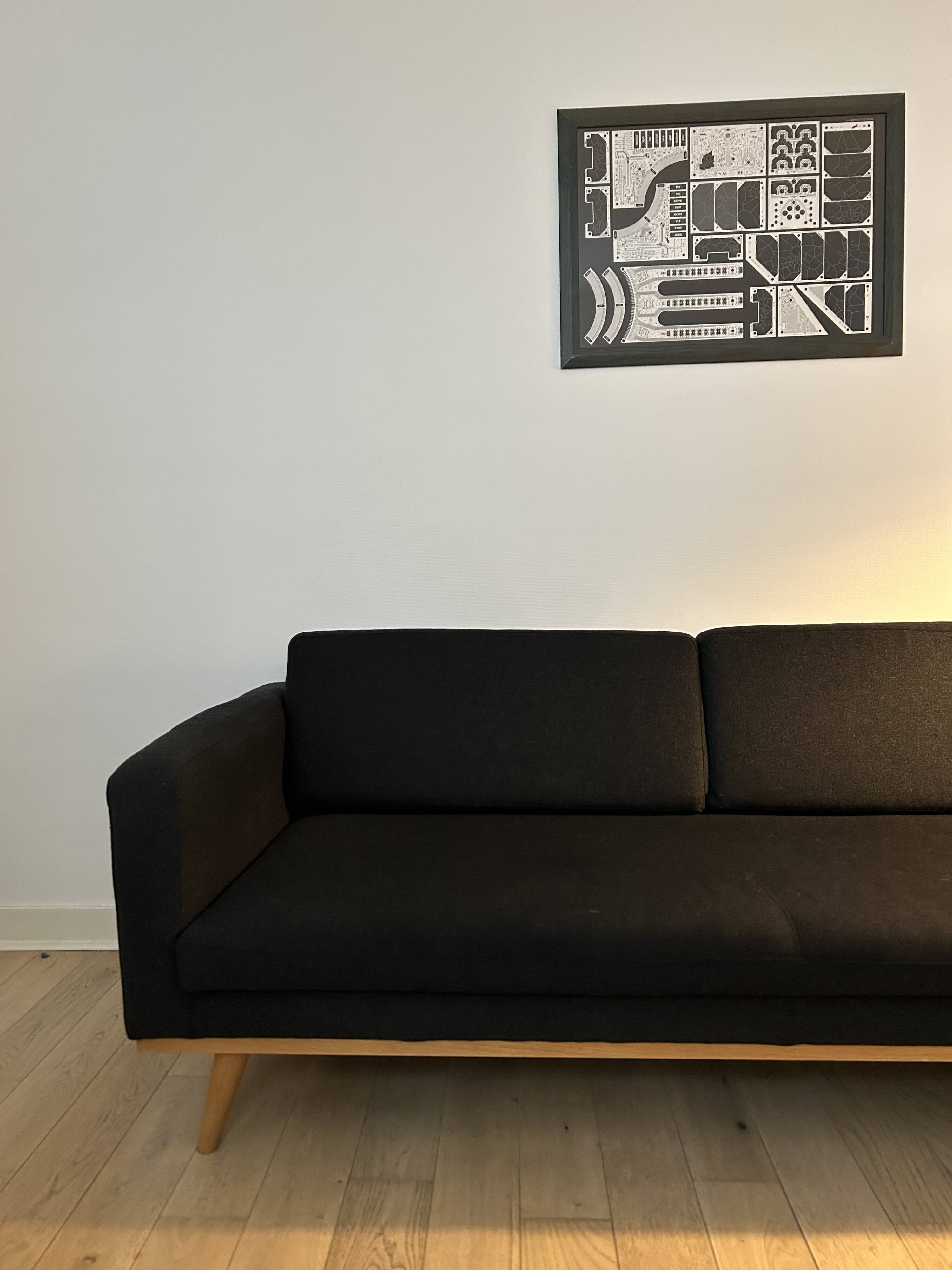 Dark grey 3-seater Scandinavian-style sofa by Habitat