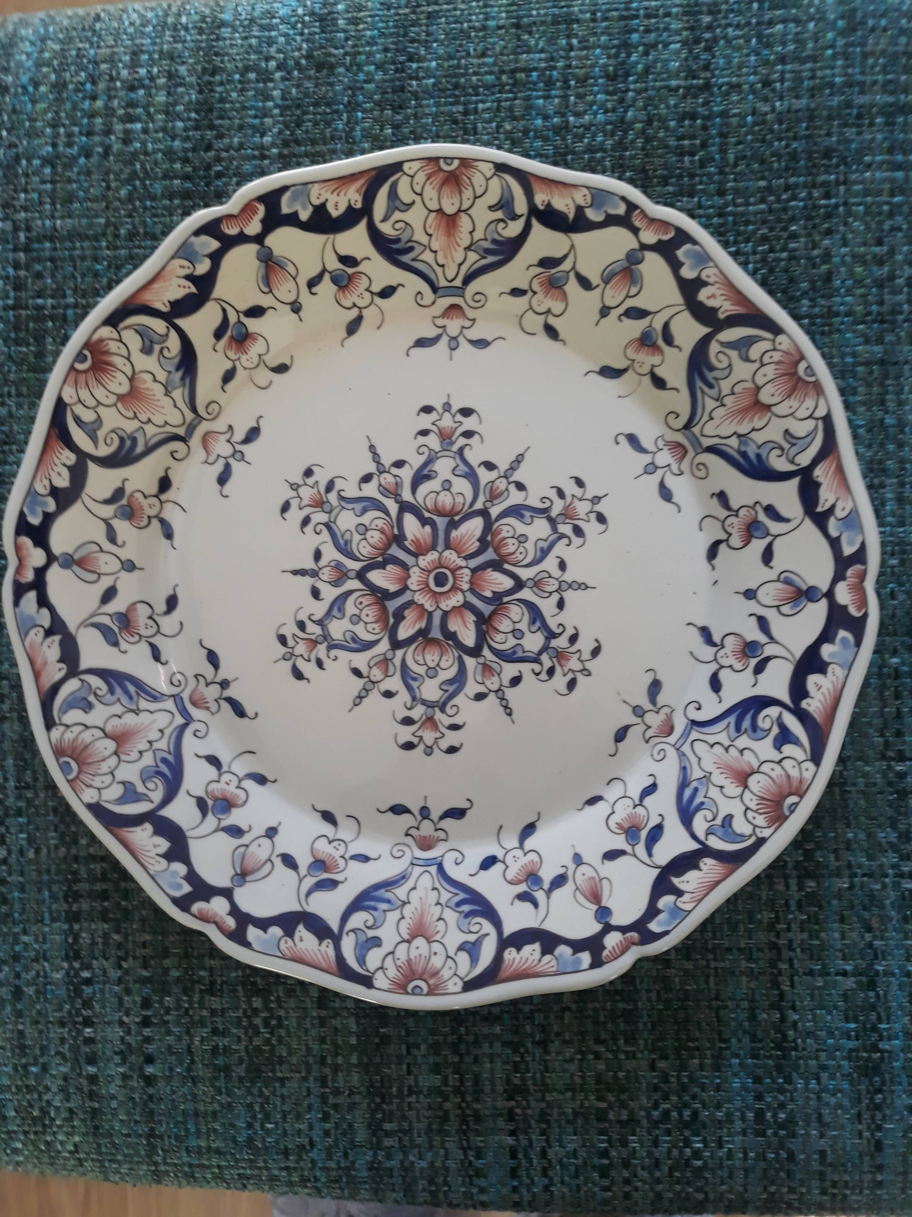decorative plate Rouen handmade signed Delarue