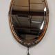 Art Deco Flamed Mahogany Oval Mirror Circa 1910