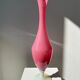 Vintage pink opaline glass vase, white foot h: 53cm