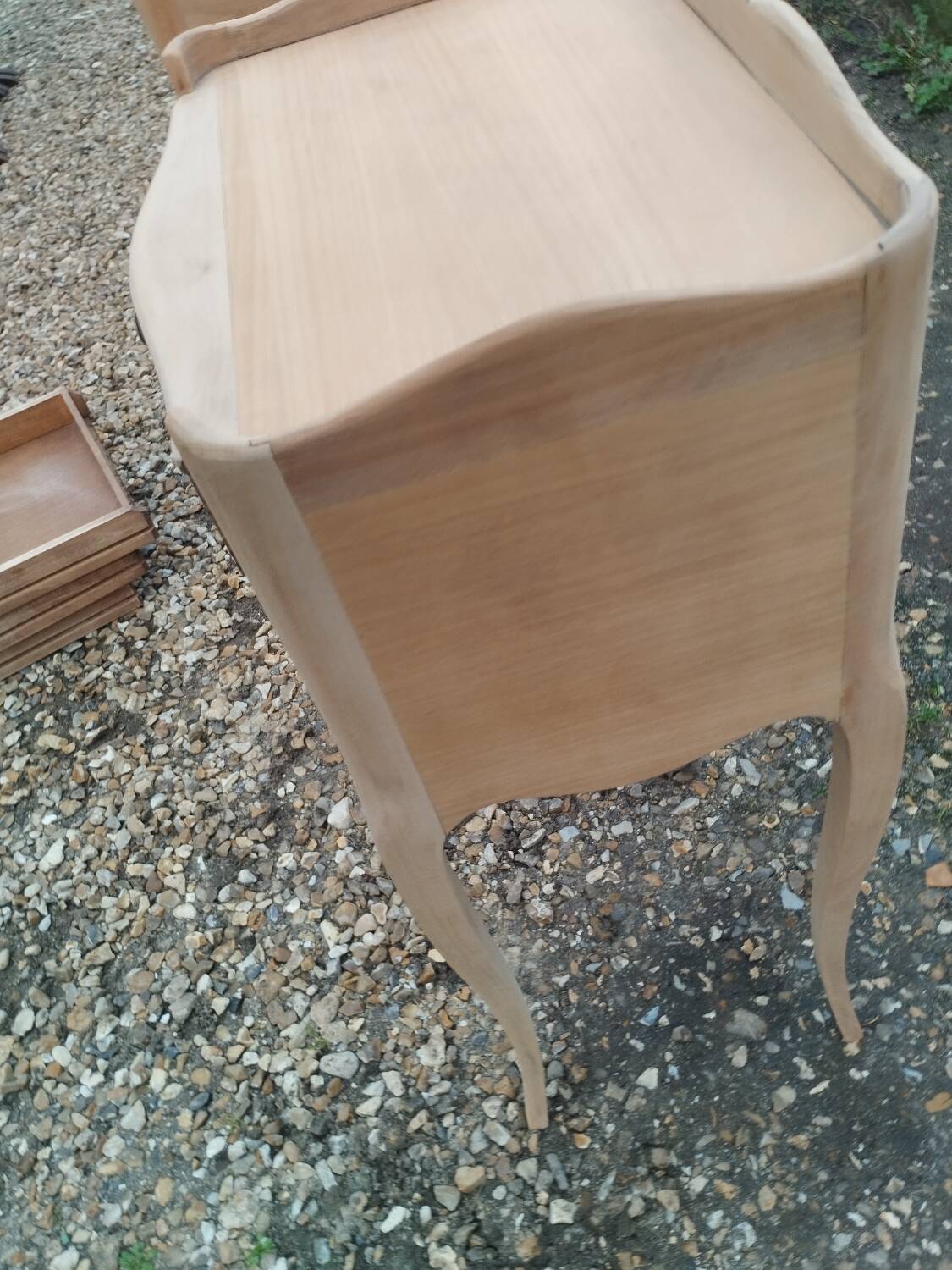 Pair of antique wooden bedside tables in Louis XV style.