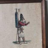 Vintage engraving print frame vernet card