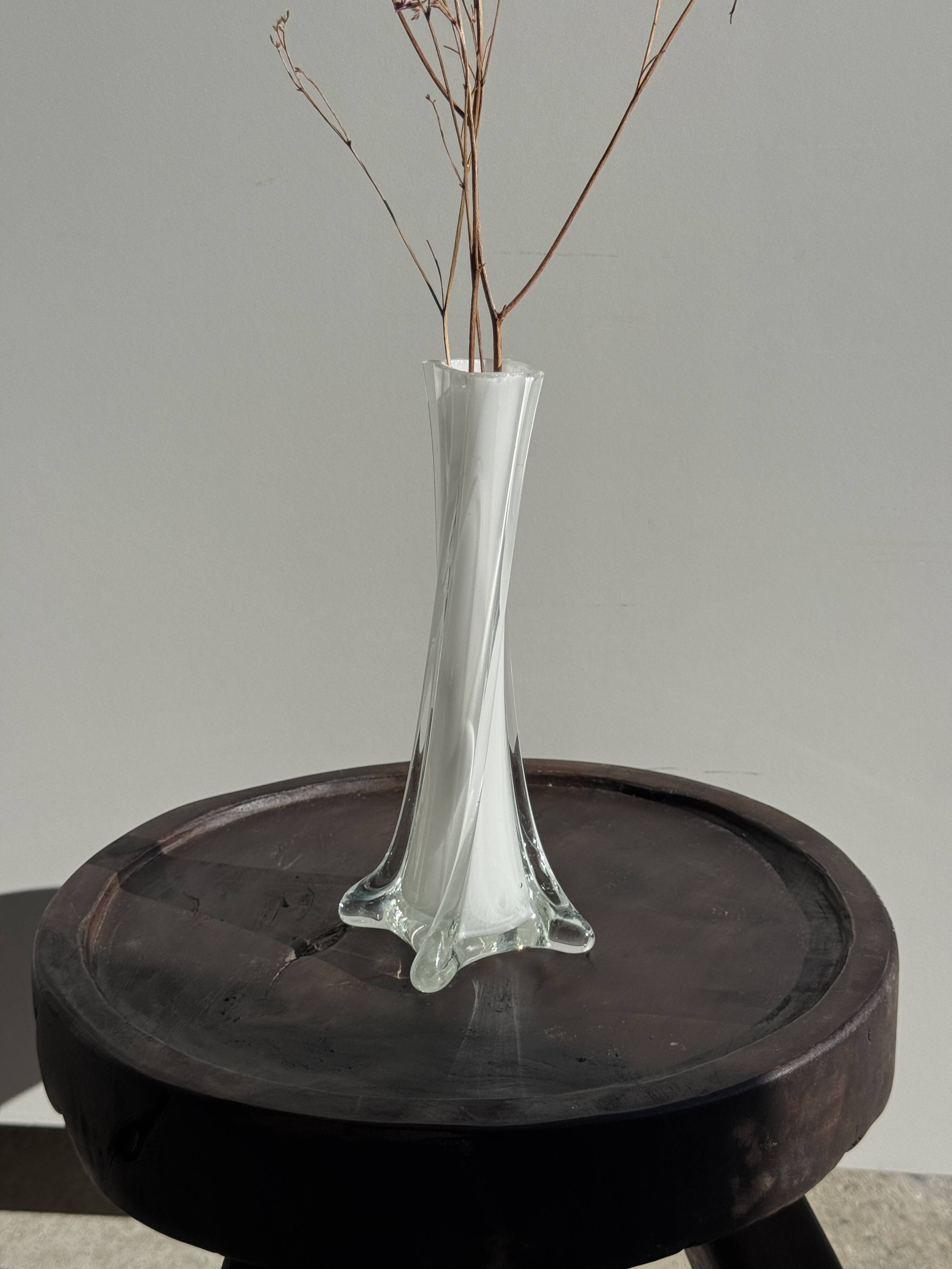 White glass bud vase