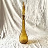 Bouteille en verre d'Empoli jaune ambré