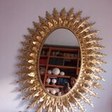 Vintage golden sun mirror