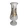 Vase ancien en verre opalin blanc avec dessin roses doré forme coupe vintage