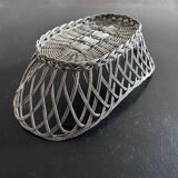 Silver woven metal basket