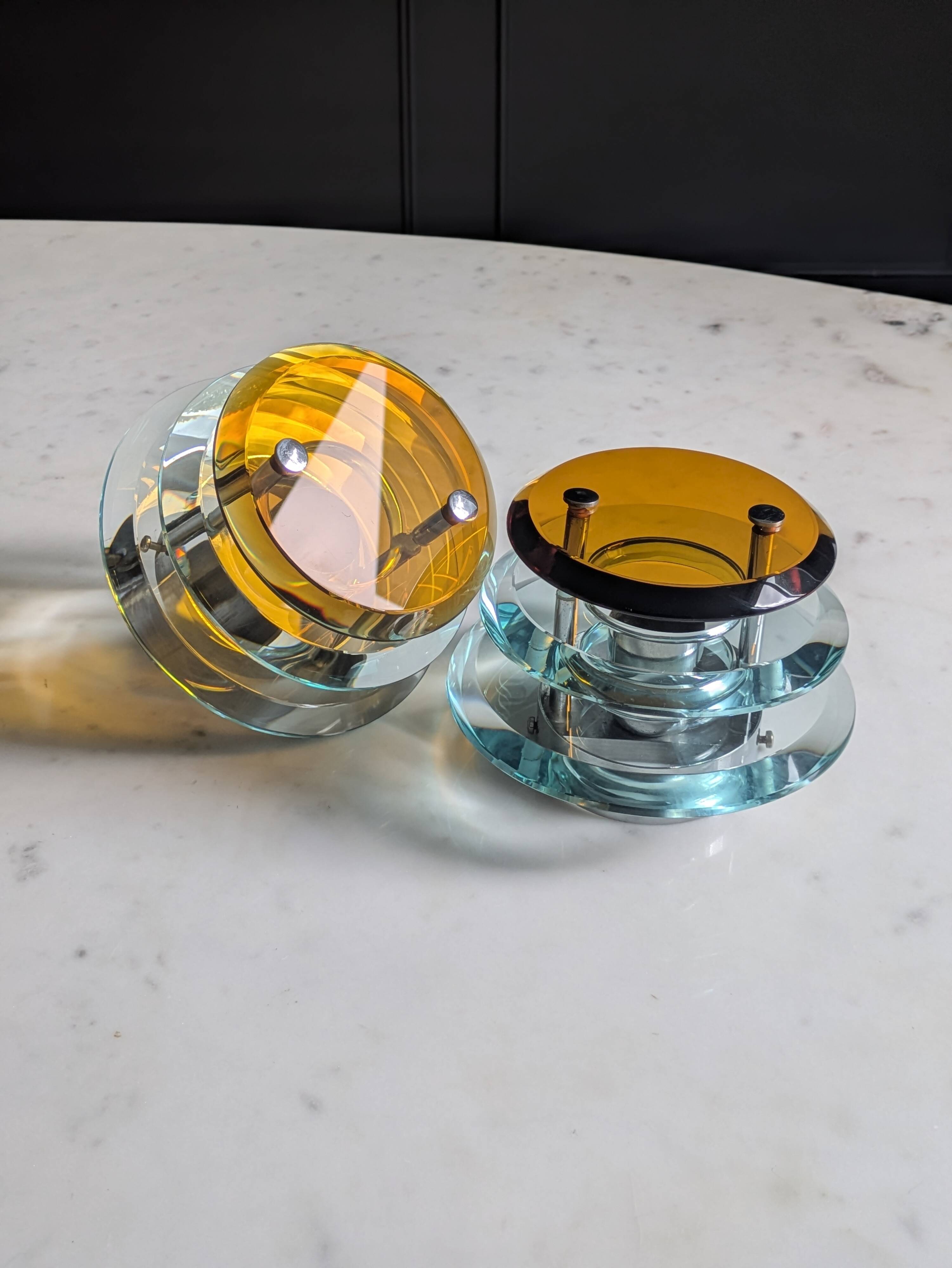 Italian vintage wall lights attributed to Fontana Arte.