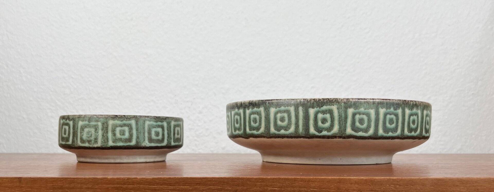 Set of 2 WGP ceramic bowls from West Germany, mid-century style, 1960s.