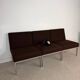 3 vintage armchairs – brown fabric & chrome base