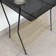 Table support vinyles en métal noir et or