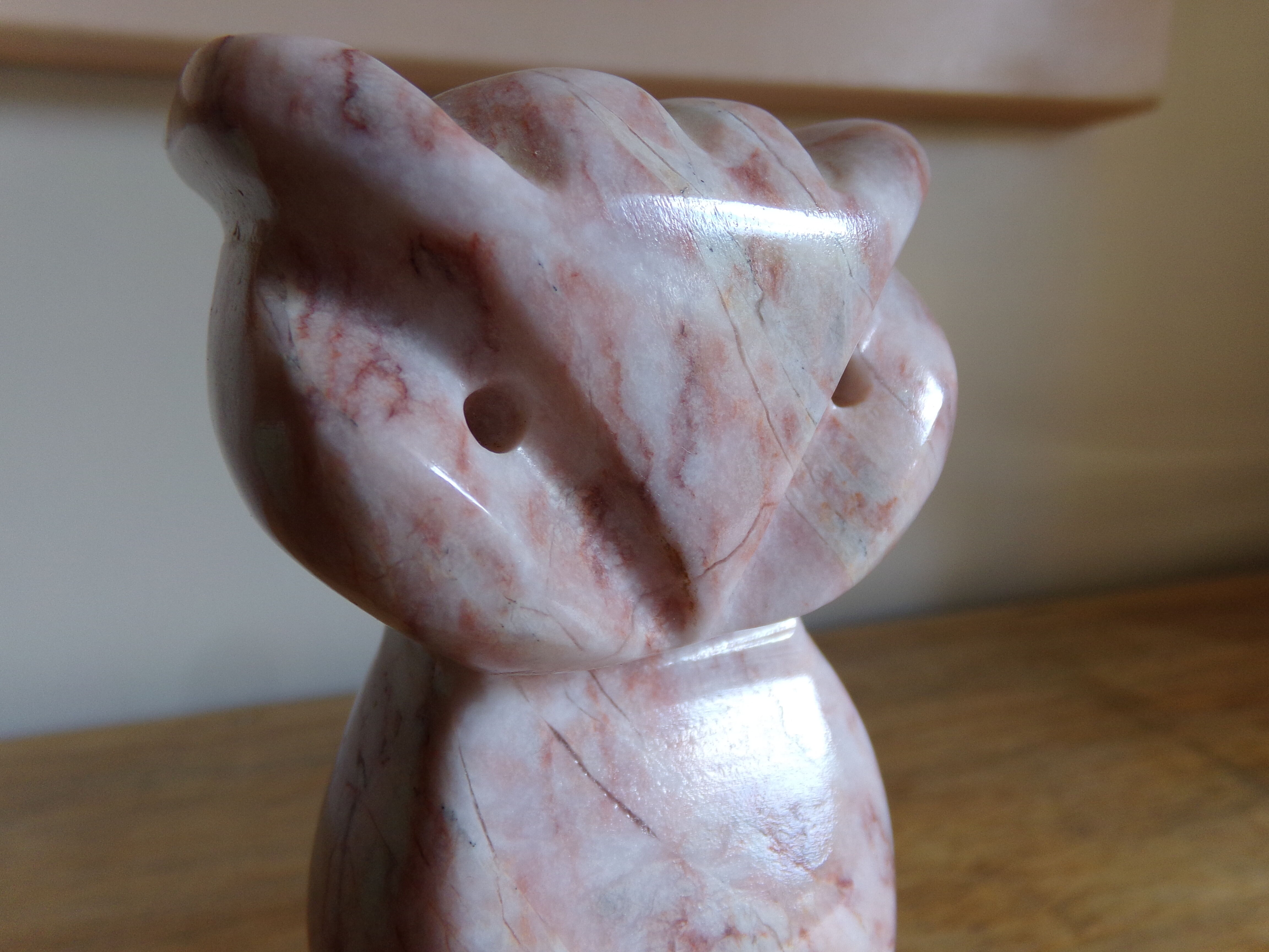 Pink marble owl paper press