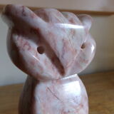Pink marble owl paper press