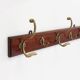 Art Nouveau coatrack in brass and oak, France ca. 1900