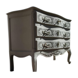Commode relookée grise Louis XV