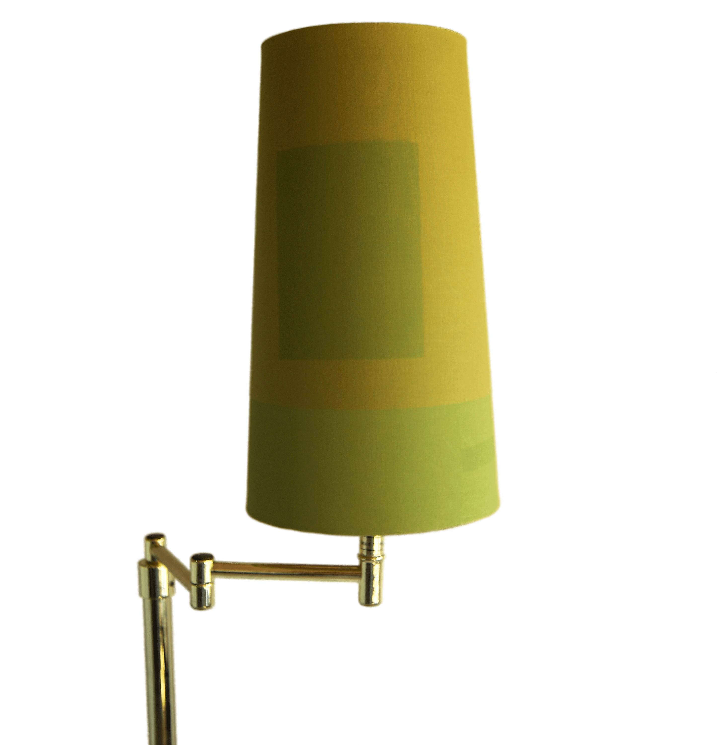 Vintage ikea brass swing arm floor lamp with pastel green fabric shade