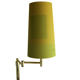 Vintage ikea brass swing arm floor lamp with pastel green fabric shade
